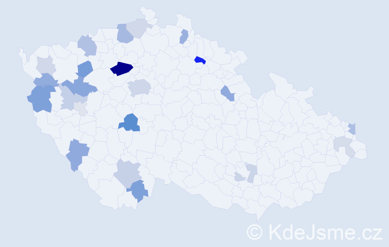 Příjmení: 'Kraslová', počet výskytů 47 v celé ČR