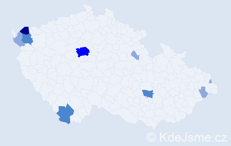Příjmení: 'Adamjáková', počet výskytů 19 v celé ČR
