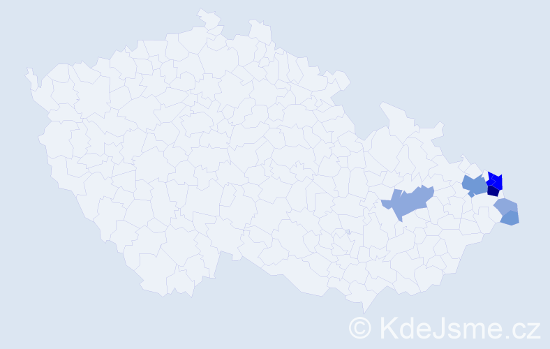 Příjmení: 'Pytlik', počet výskytů 20 v celé ČR