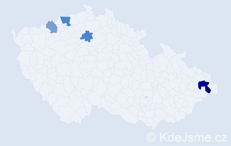 Příjmení: 'Orenčák', počet výskytů 8 v celé ČR