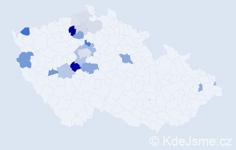 Příjmení: 'Brchel', počet výskytů 55 v celé ČR