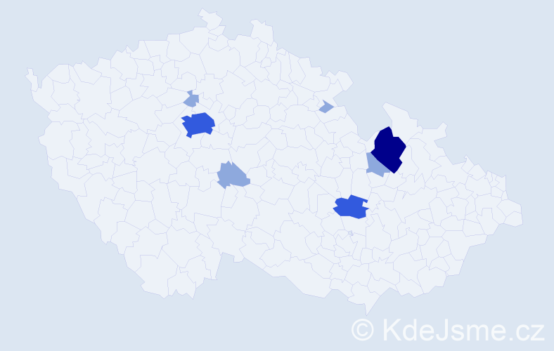 Příjmení: 'Schůrková', počet výskytů 15 v celé ČR