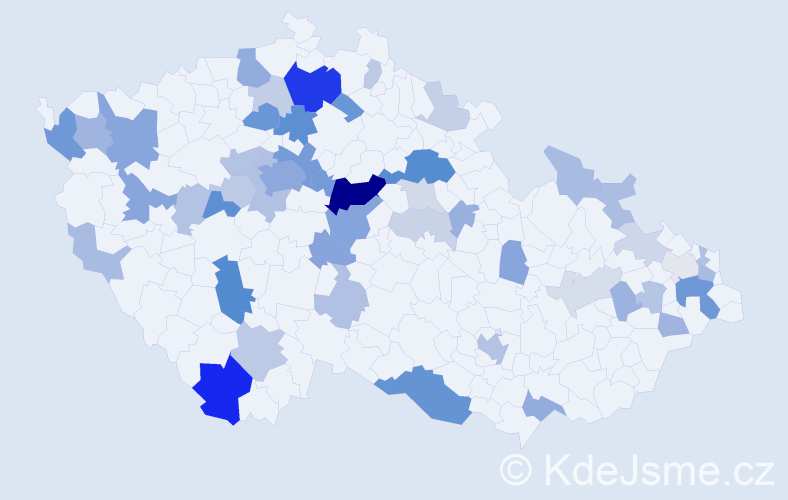 Příjmení: 'Vnuková', počet výskytů 134 v celé ČR