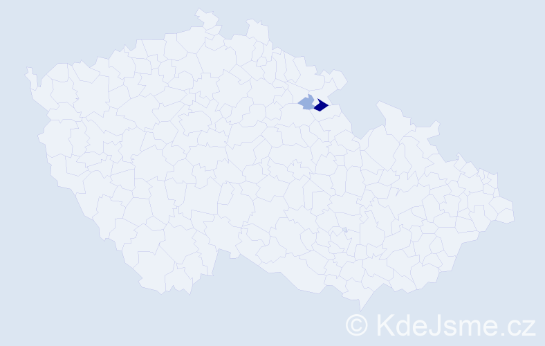 Příjmení: 'Breitrová', počet výskytů 5 v celé ČR