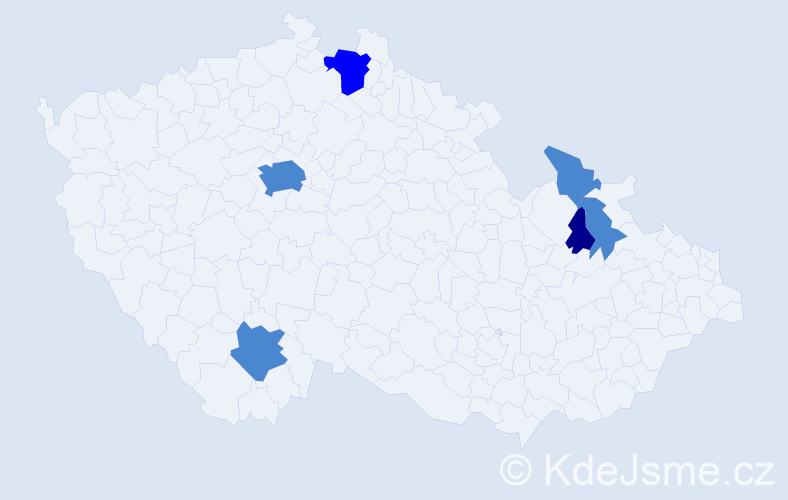 Příjmení: 'Sagalinec', počet výskytů 9 v celé ČR