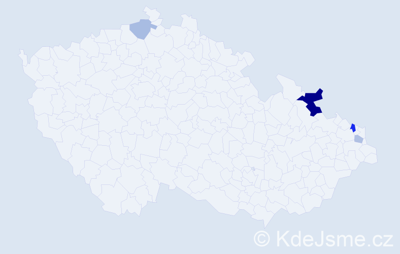 Příjmení: 'Ziepser', počet výskytů 8 v celé ČR