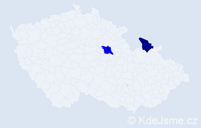 Příjmení: 'Dinis', počet výskytů 3 v celé ČR