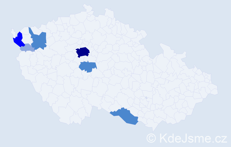 Příjmení: 'Vatechová', počet výskytů 16 v celé ČR