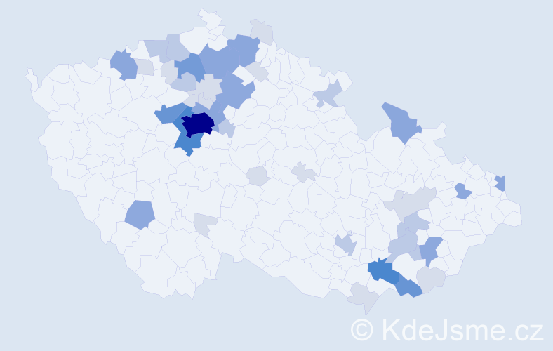 Příjmení: 'Poštolka', počet výskytů 124 v celé ČR