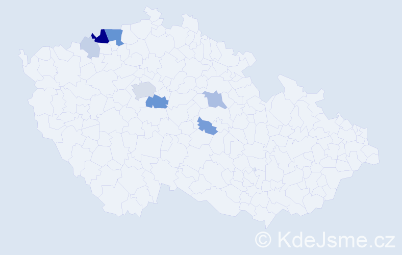 Příjmení: 'Kovtan', počet výskytů 23 v celé ČR