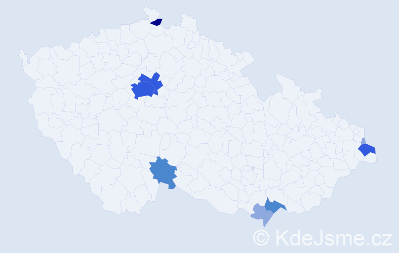 Příjmení: 'Dorica', počet výskytů 20 v celé ČR