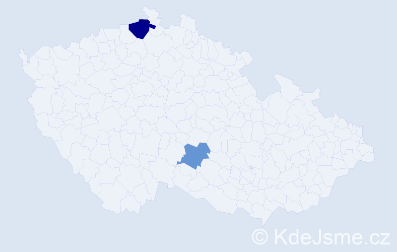 Příjmení: 'Dulimov', počet výskytů 10 v celé ČR