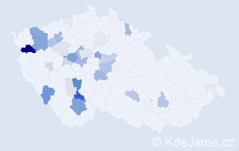 Příjmení: 'Psohlavec', počet výskytů 105 v celé ČR