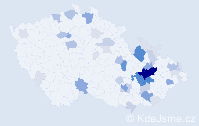 Příjmení: 'Kluka', počet výskytů 146 v celé ČR