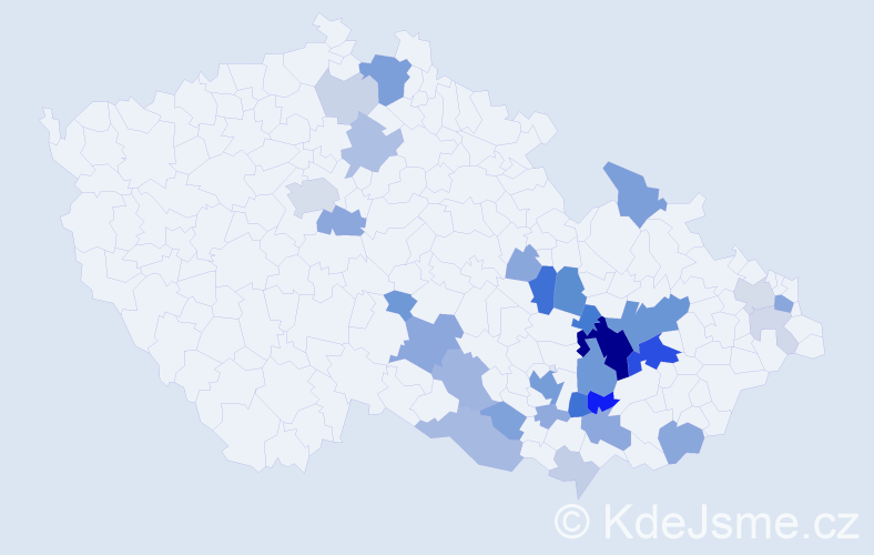 Příjmení: 'Gambová', počet výskytů 94 v celé ČR