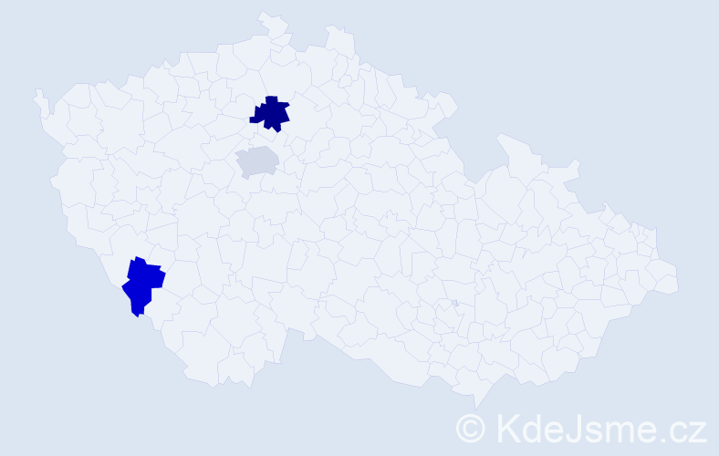 Příjmení: 'Chipak', počet výskytů 5 v celé ČR