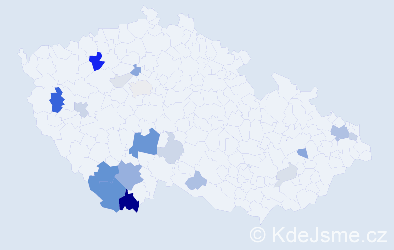 Příjmení: 'Kubovský', počet výskytů 61 v celé ČR