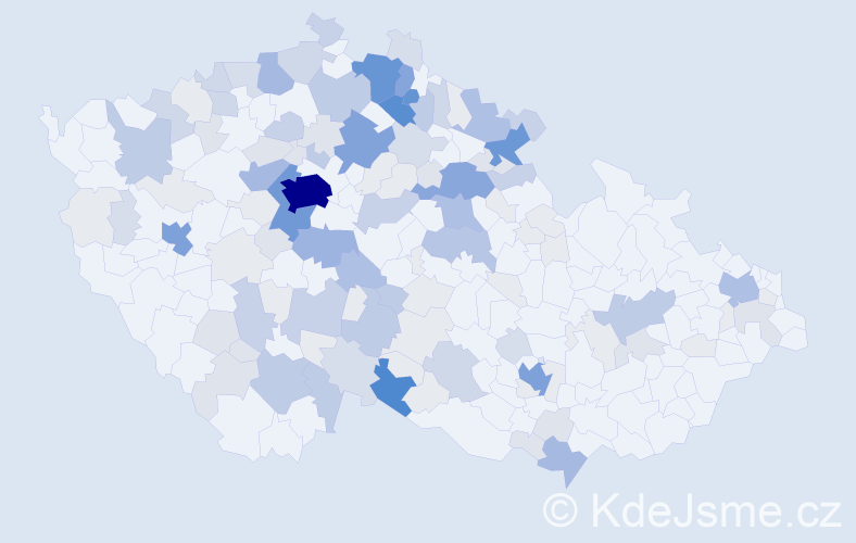 Příjmení: 'Cvrček', počet výskytů 537 v celé ČR