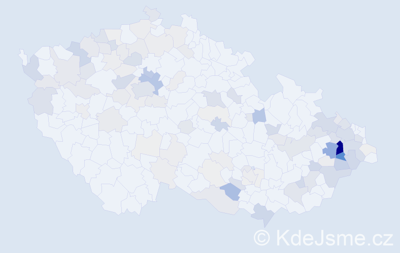 Příjmení: 'Hyklová', počet výskytů 401 v celé ČR