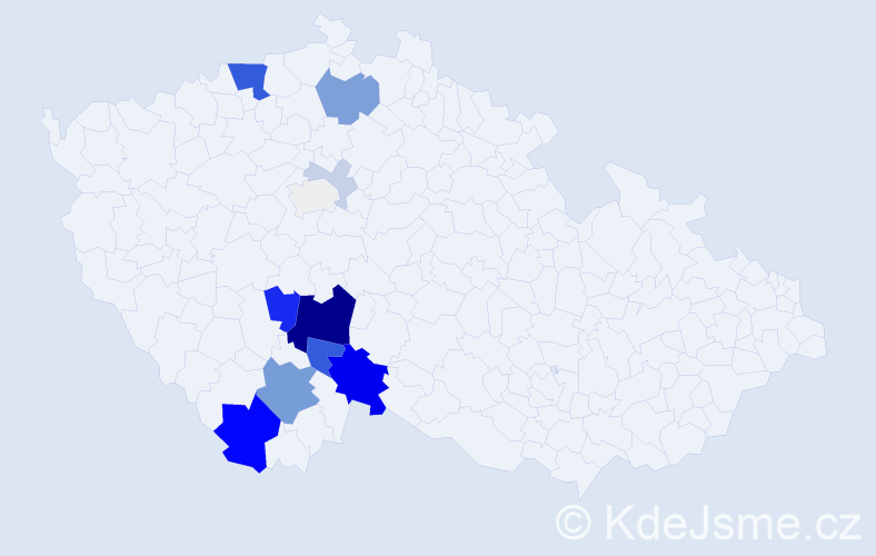 Příjmení: 'Stradová', počet výskytů 44 v celé ČR