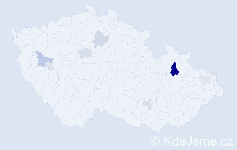 Příjmení: 'Motyl', počet výskytů 15 v celé ČR