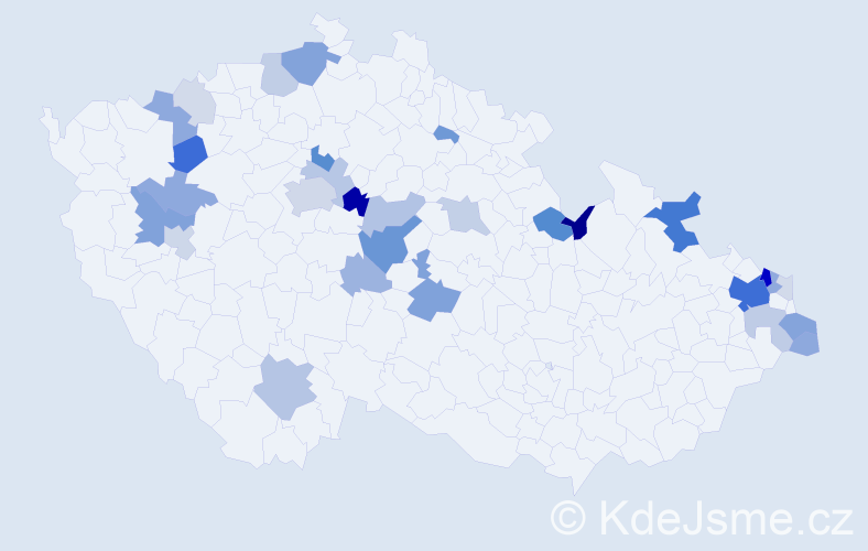 Příjmení: 'Dobřanský', počet výskytů 102 v celé ČR