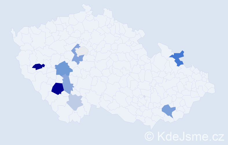 Příjmení: 'Marienková', počet výskytů 17 v celé ČR