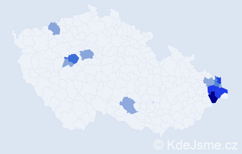 Příjmení: 'Pyško', počet výskytů 49 v celé ČR