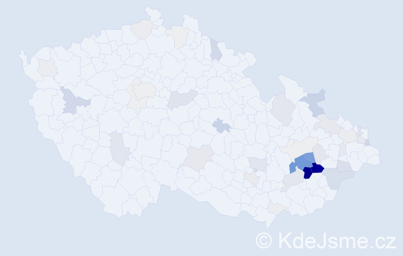 Příjmení: 'Mikeška', počet výskytů 137 v celé ČR