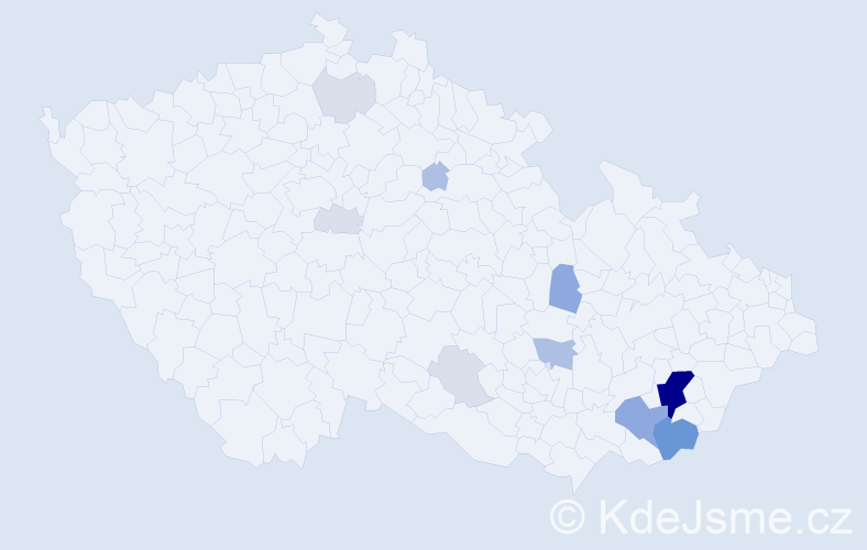 Příjmení: 'Habrovanská', počet výskytů 47 v celé ČR
