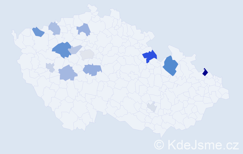 Příjmení: 'Csölleová', počet výskytů 19 v celé ČR