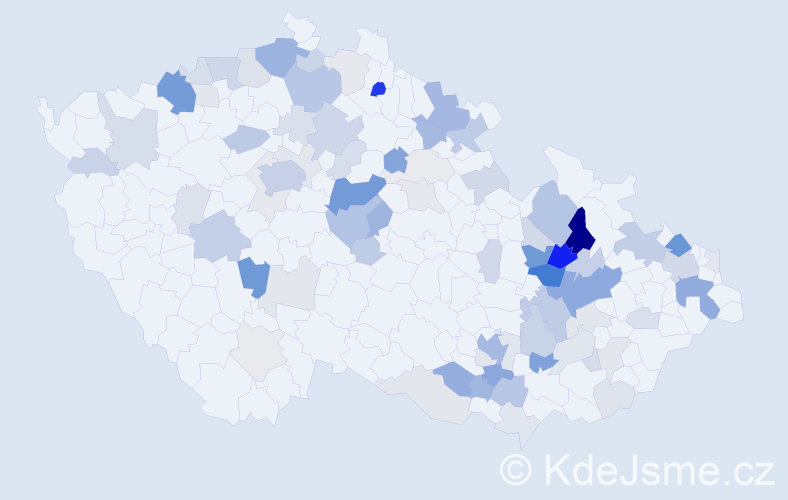 Příjmení: 'Vepřeková', počet výskytů 226 v celé ČR