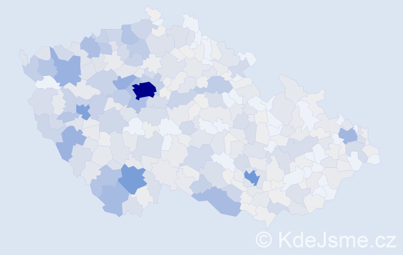 Příjmení: 'Bauer', počet výskytů 2300 v celé ČR