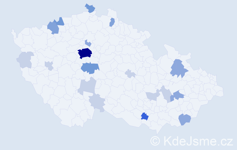 Příjmení: 'Mitošinková', počet výskytů 54 v celé ČR