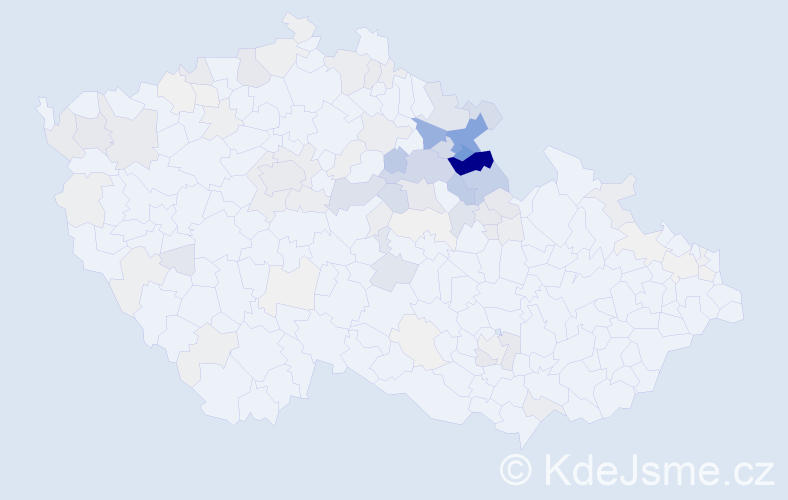 Příjmení: 'Čtvrtečková', počet výskytů 347 v celé ČR