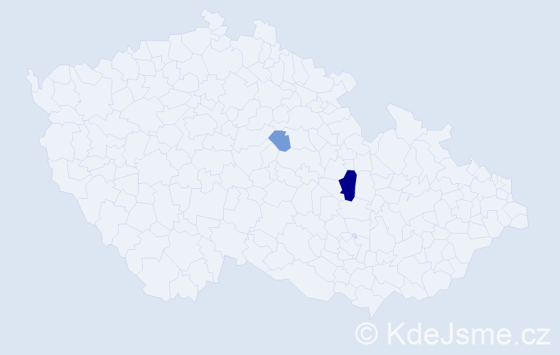 Příjmení: 'Merkudová', počet výskytů 5 v celé ČR