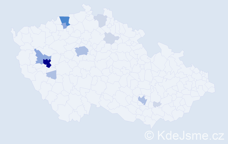 Příjmení: 'Pacandová', počet výskytů 37 v celé ČR