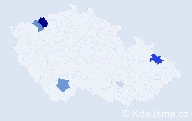 Příjmení: 'Tantošová', počet výskytů 11 v celé ČR