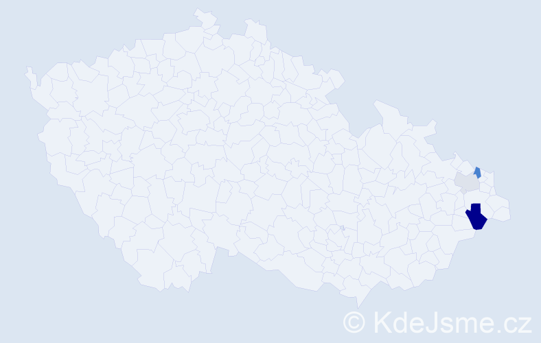 Příjmení: 'Kabutová', počet výskytů 6 v celé ČR