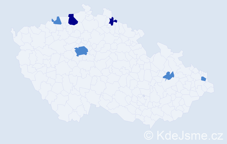 Příjmení: 'Benköová', počet výskytů 10 v celé ČR