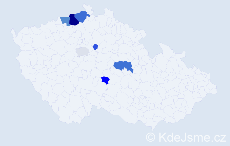 Příjmení: 'Rehn', počet výskytů 20 v celé ČR