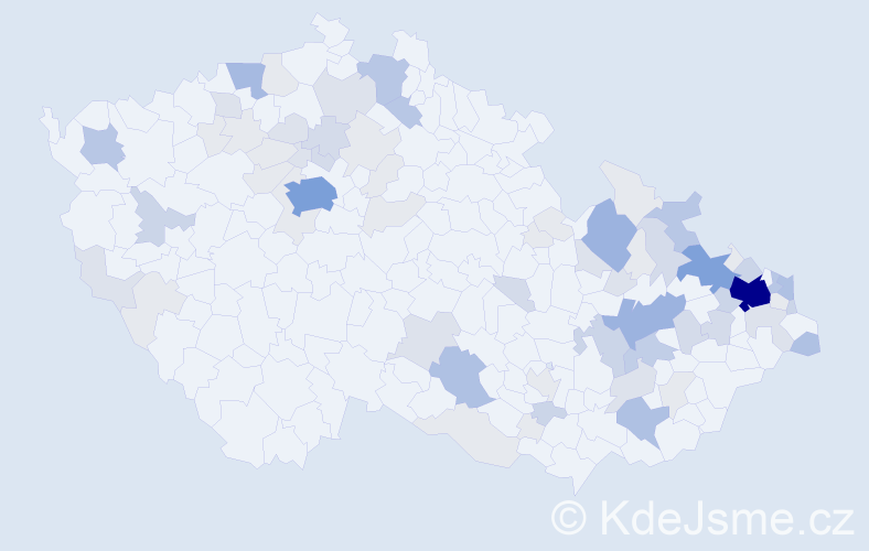 Příjmení: 'Hajduková', počet výskytů 253 v celé ČR