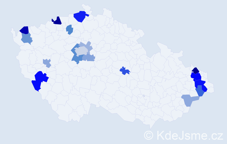 Příjmení: 'Hruštincová', počet výskytů 48 v celé ČR