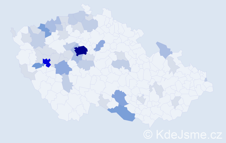 Příjmení: 'Pata', počet výskytů 124 v celé ČR