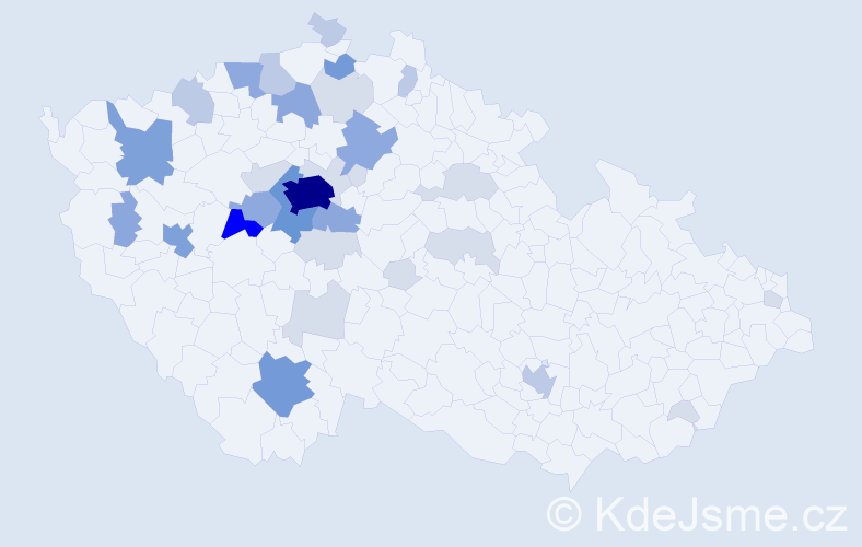 Příjmení: 'Eiseltová', počet výskytů 105 v celé ČR