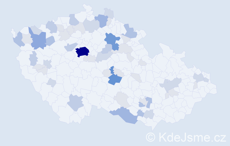 Příjmení: 'Dejl', počet výskytů 157 v celé ČR