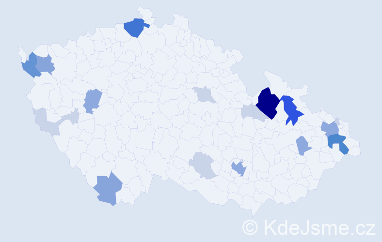 Příjmení: 'Košik', počet výskytů 60 v celé ČR