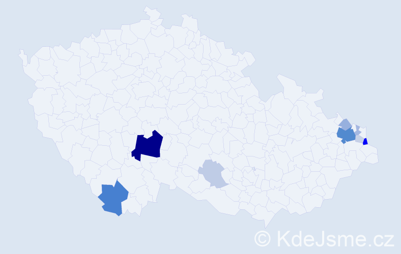 Příjmení: 'Kalafut', počet výskytů 33 v celé ČR
