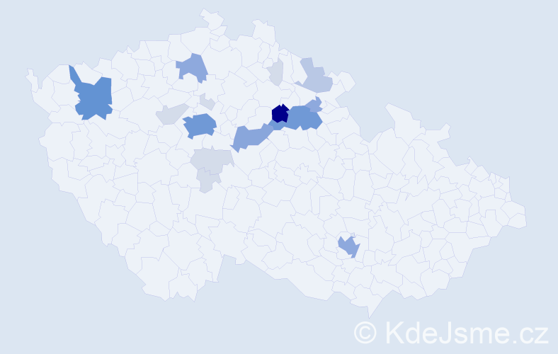 Příjmení: 'Trutnovská', počet výskytů 57 v celé ČR