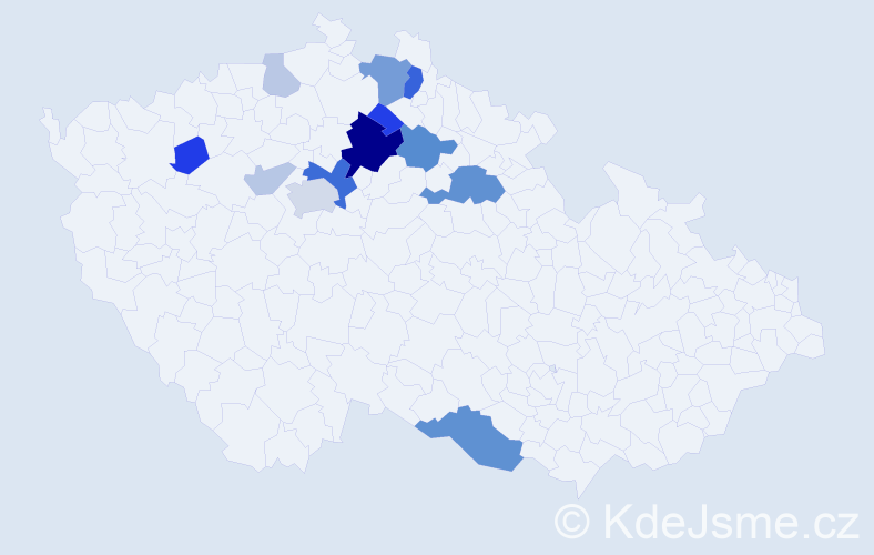 Příjmení: 'Bacovský', počet výskytů 35 v celé ČR